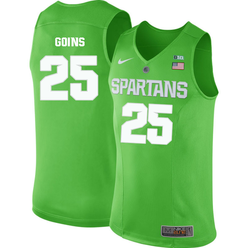 Men Michigan State Spartans #25 Kenny Goins NCAA Nike Authentic Green 2020 College Stitched Basketball Jersey EW41L03VN